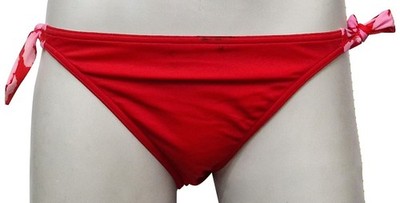Marks & Spencer Damen-Bikinihose rot seitlich zum Binden Bademode UK 12 (A5) markiert