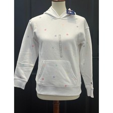 Champion Girls White Rainbow Fleece Hoodie Sweatshirt Large L