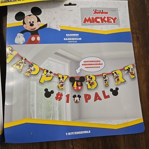 Mickey Mouse Birthday Party Supplies Combo Banner , Photo Garland & Table Decor - Picture 4 of 16