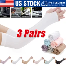 3 Pairs Cooling Arm Sleeves Cover UV Sun Protection Sports Outdoor For Men Women