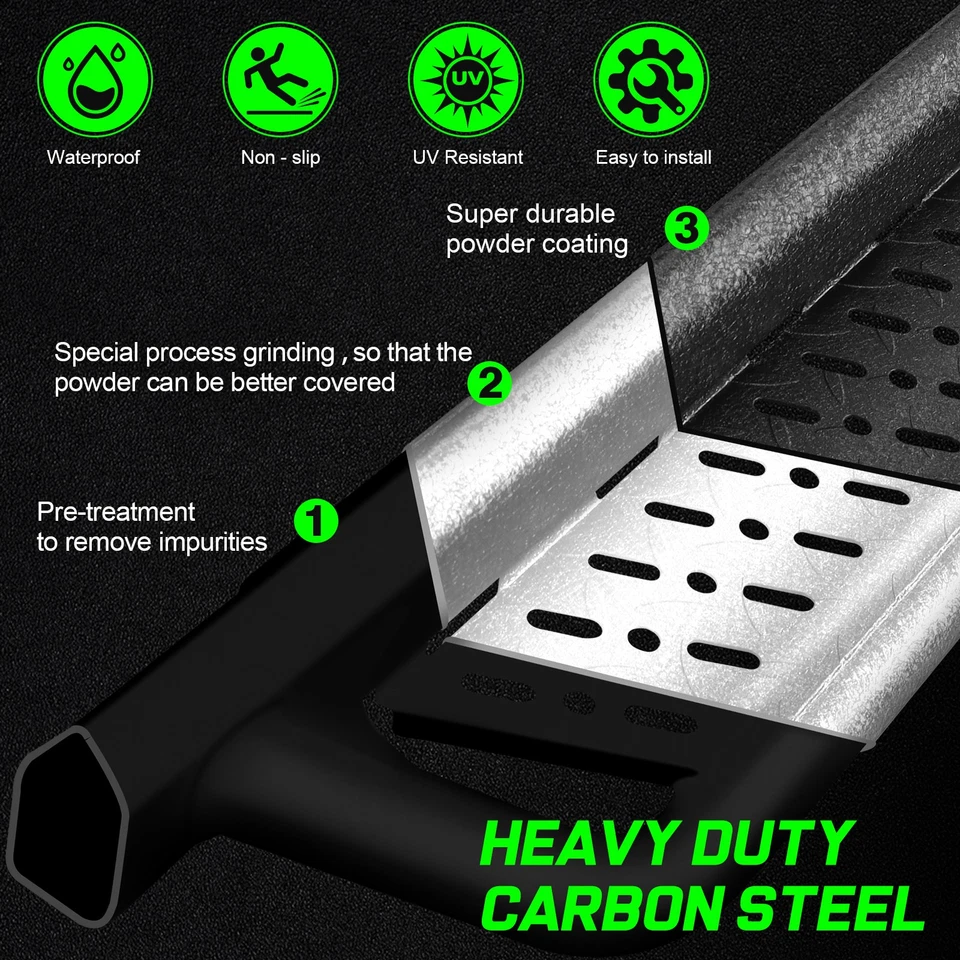 For 04-25 Nissan Titan Crew Cab 6" Side Step Running Boards Drop Nerf Bar BLK Foto 3 de 4