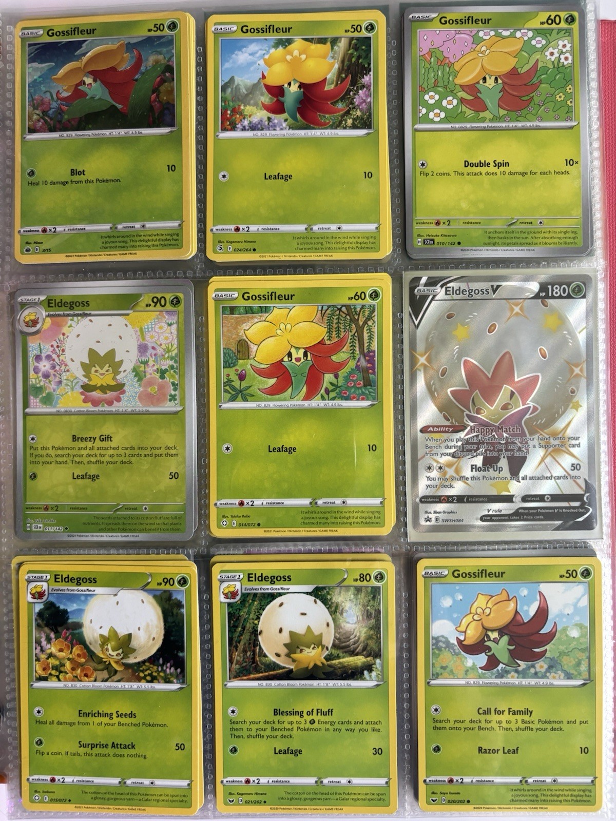 Pokemon Card Species Set Lot - 9x Unique Cards / Gossifleur Family