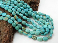 Natural Arizona Turquoise Smooth Tumble Nugget Beads 4-5mm 9" Strand Wholesale