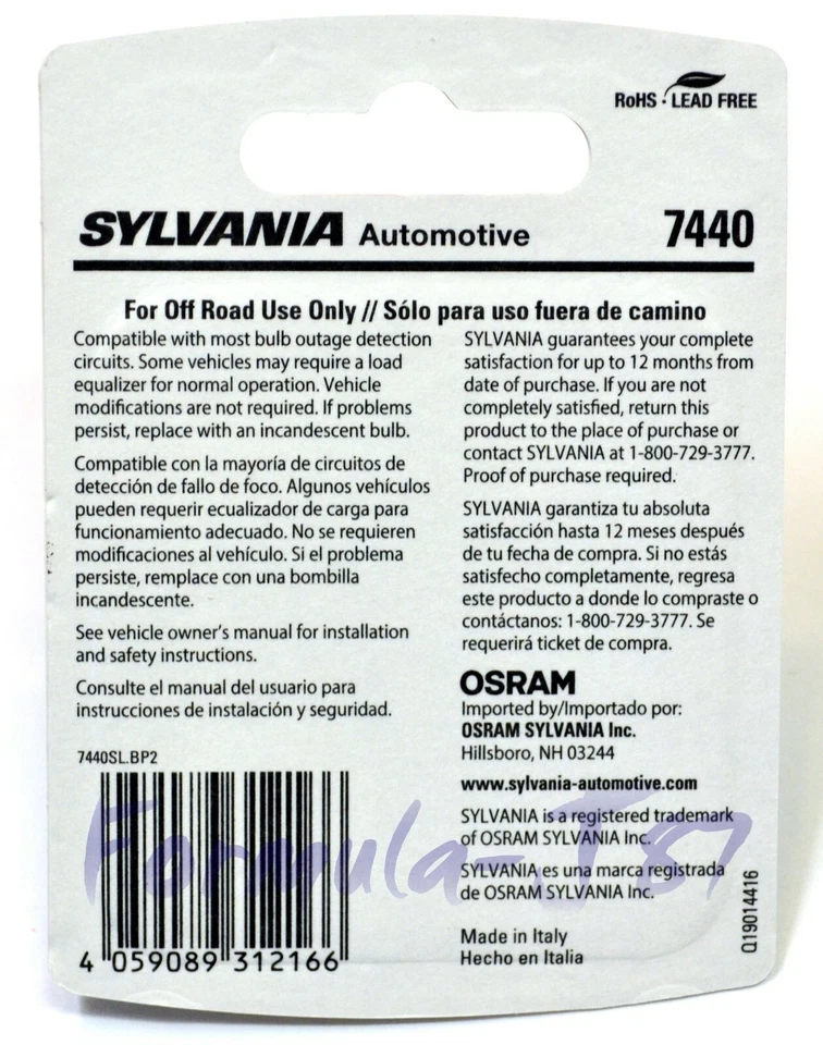 Sylvania Premium Luz LED 7440 Blanco 6000K Dos Bombillas Señal de Giro Trasero Actualización Foto 3 de 4