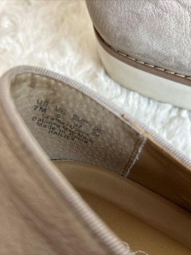 Franco Sarto Hailie 2 Wedge Loafers Women’s Size 7 M Beige Leather Slip On Shoes - Picture 5 of 8
