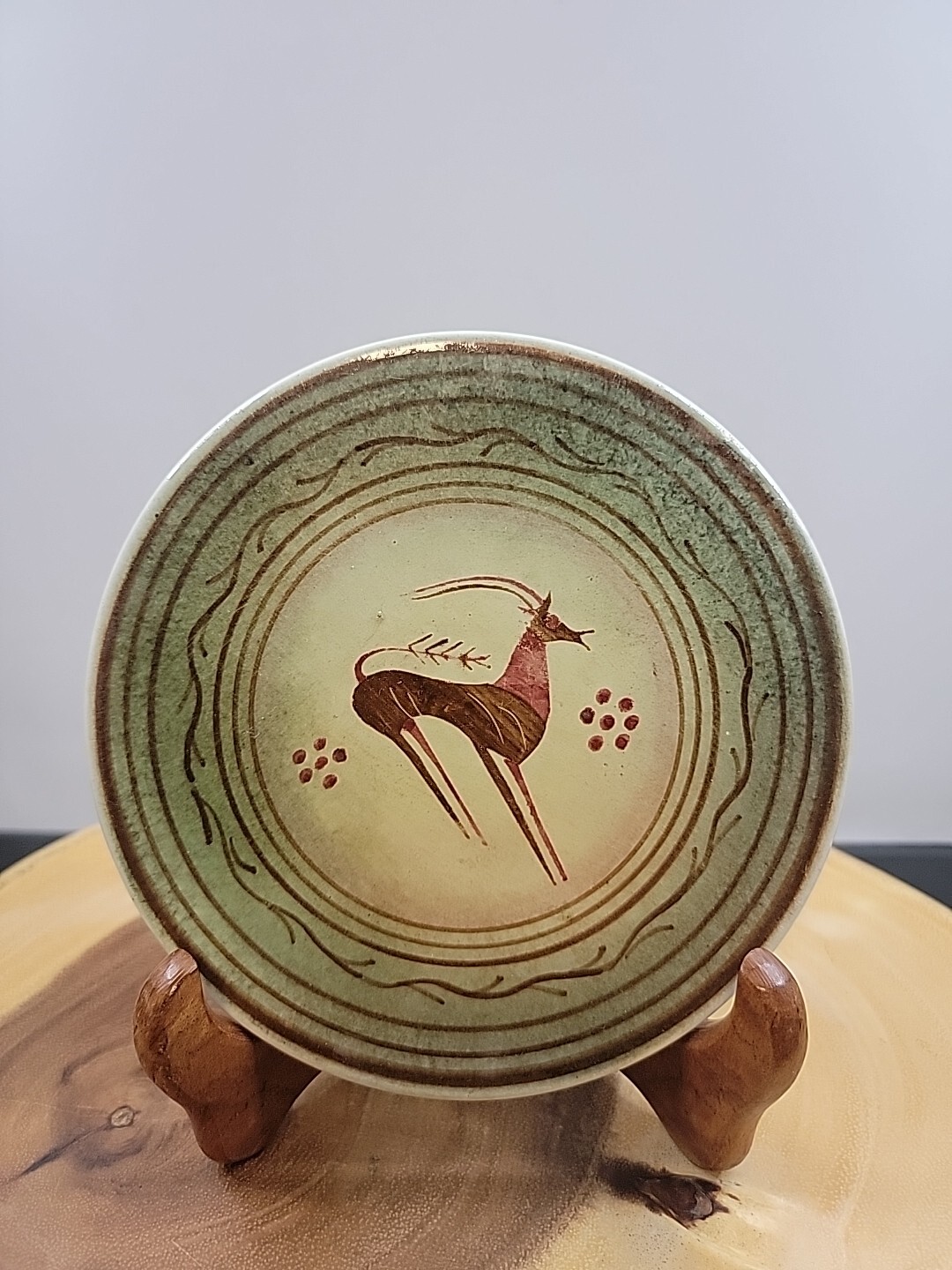 Keramikos Pottery Deer Trivet Round Decor Plate Greece 6" Hand Made eBay