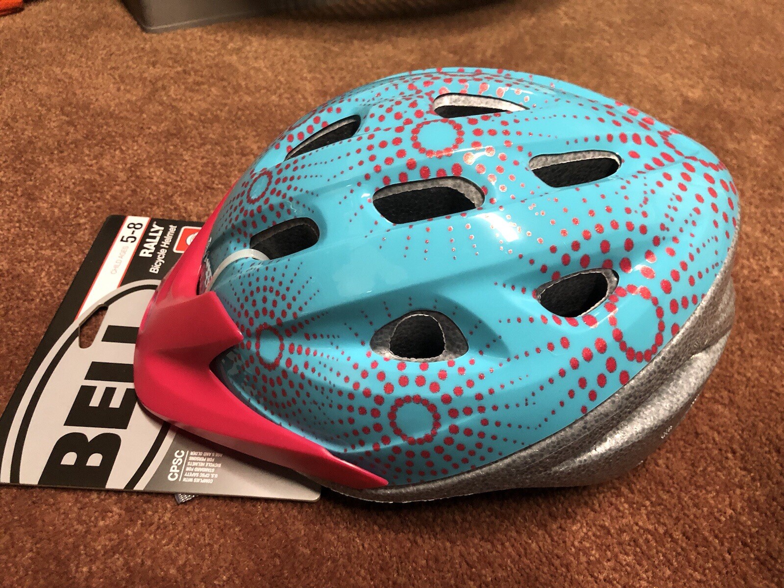 Bell Rally Bicycle Youth Girls Ages 5-8 Bike Helmet Adjustable Blue/Pink NEW