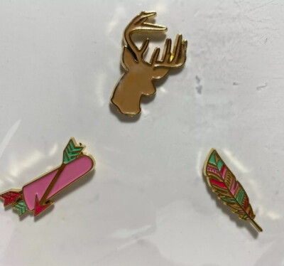SS Simply Southern Deer, Feather, Arrow Pins Great For Jackets Backpacks Hats