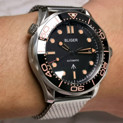 NH35A/PT5000/Miyota Sapphire Glass Mens Automatic Watch Black Dial Date 41mm