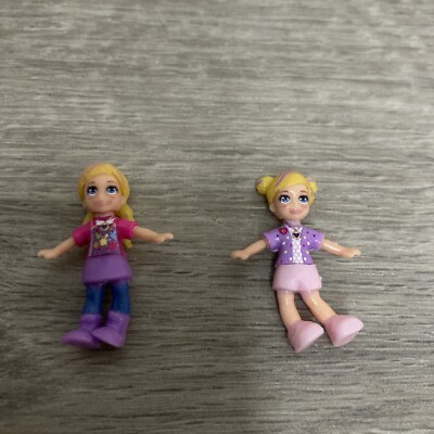 Polly Pocket Replacement Dolls Micro Mini Lot of 2 Figures Tiny 1'' Dolls