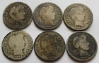1893-S, 1896, 1897, 1898-PO, 1900-S Barber Silver Dimes G/VG, Six 10C coins