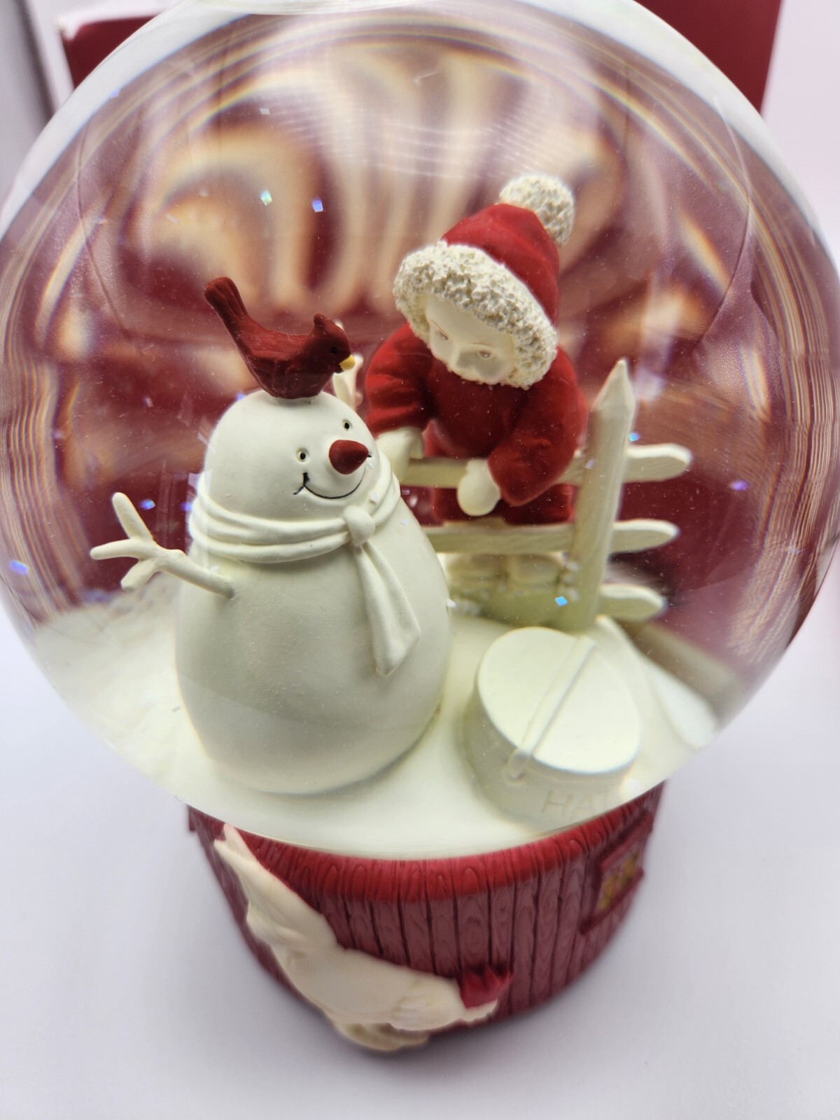 2000 Red Box Snowbabies Babies on the Farm Play with Me Waterglobe - Rare Collectible