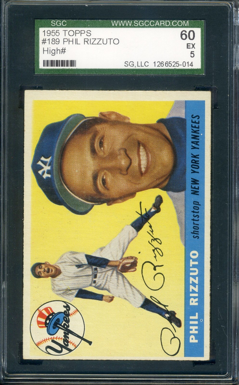 1955 Topps #189  Phil Rizzuto SGC 5 EX *New York Yankees*