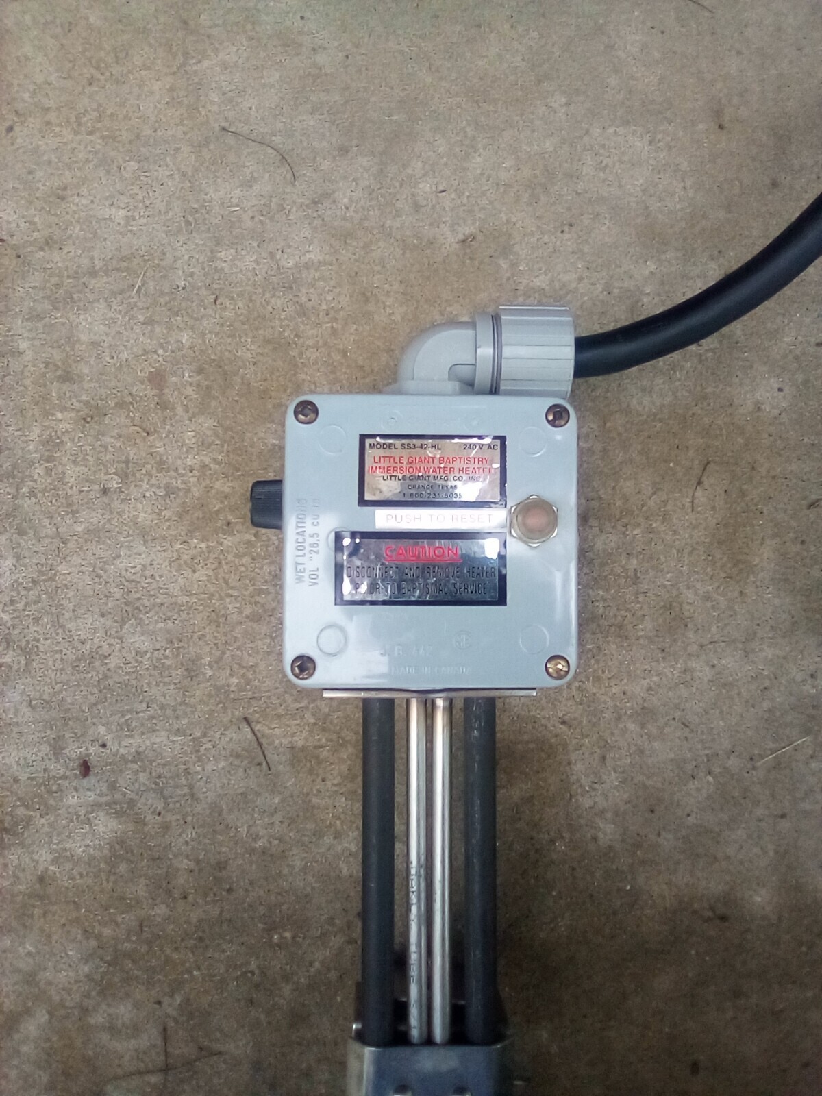 Little Giant SS3-42-HL Baptistry Heater - 6KW - 220 Volt - The ICT  University
