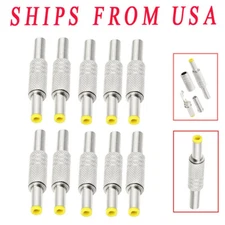 10X DC Power Jack 5.5mm x 2.5mm Male Plug Adapter Connector With Metal Handle US