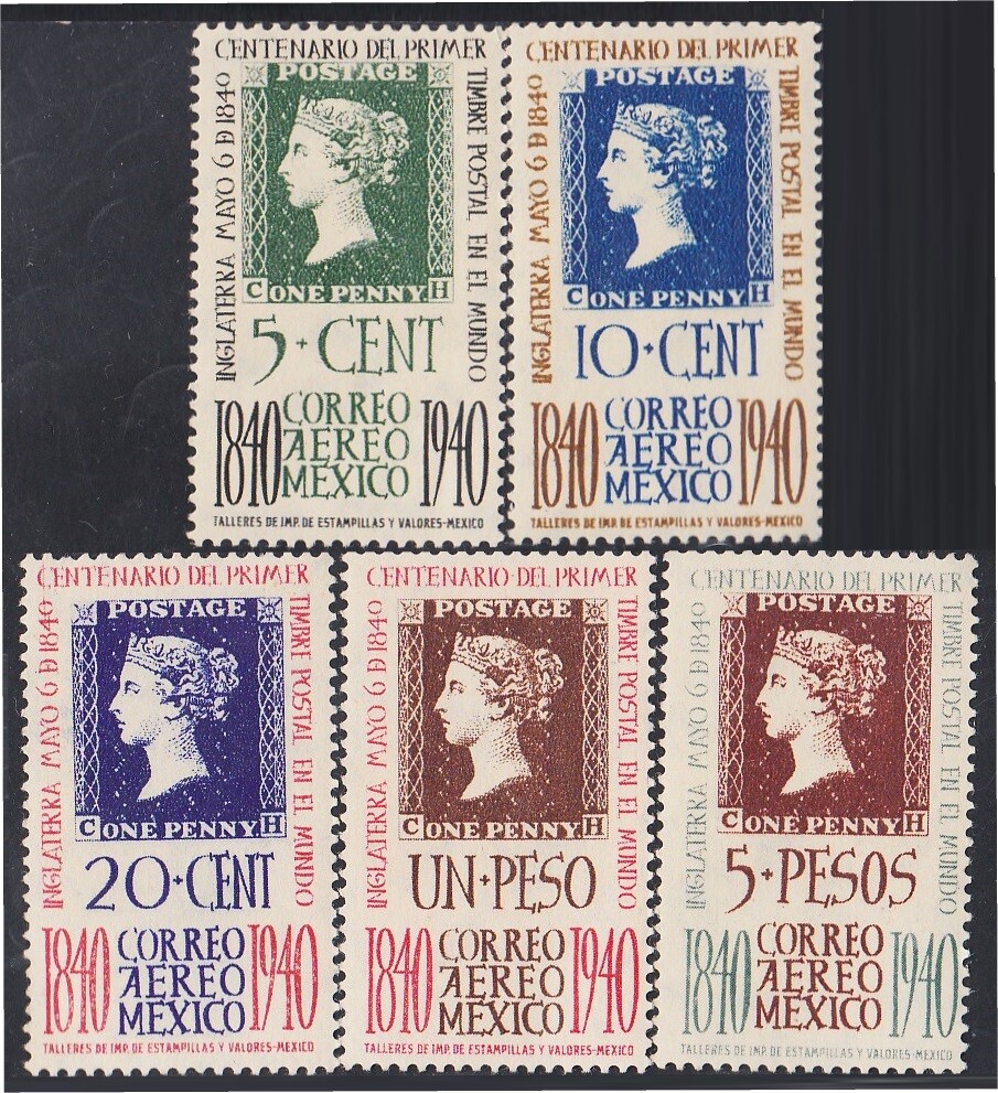 Mexico A-96/00 1940 Centenary Of The 1St Postage Stamp In The World MNH