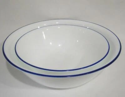 Corelle NAVY COBALT BLUE RIM Choice: 1 Qt or 2 Qt SERVING BOWL *Cafe, True, Mavi