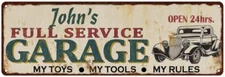John's Full Service Garage Metal Sign Rusty Man Cave 106180047262