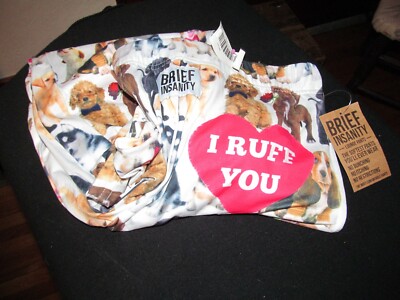 BRIEF INSANITY I Ruff You Dog Puppies Novelty Sleep Lounge Pants Women's SMALL