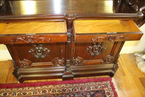 Antique Renaissance Revival Rosewood Etagere Hall Stand Bar - Picture 11 of 12