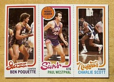 1980-81 Topps Basketball Ben Poquette/Paul Westphal/Charlie Scott NM-MT