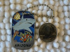 Arizona Sea Life Aquarium Dog Tag Shark Souvenir Keychain Key Ring #26775