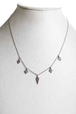 Raritäten Damen Sterlingsilber 0,75 kt gepflasterter weißer Diamant Drachen Tropfen Halskette 18 Zoll