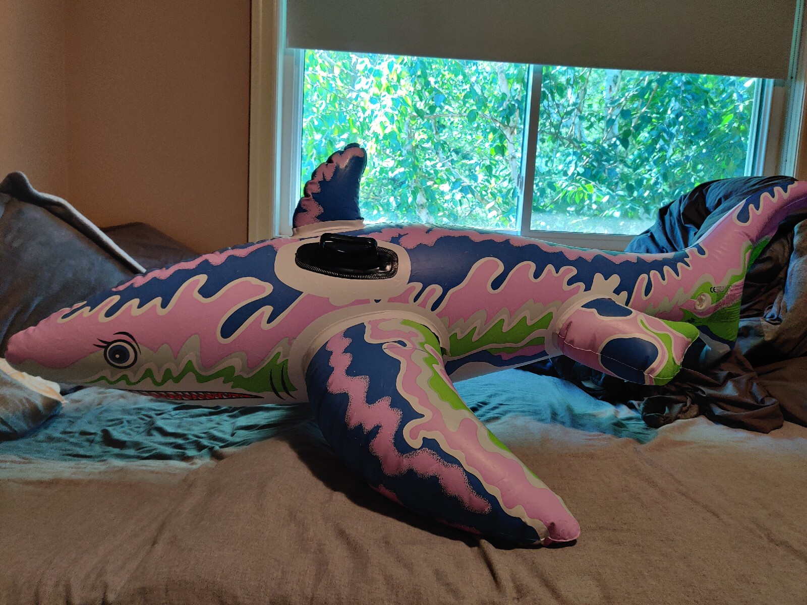 Intex The Wet Set Inflatable Pool Shark Rideon Rare 1992 "Painted" Shark eBay