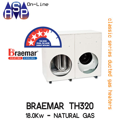 BRAEMAR TQ320 - DUCTED GAS HEATER - 18KW NATURAL GAS - INTERNAL OR EXTERNAL  KIT | eBay