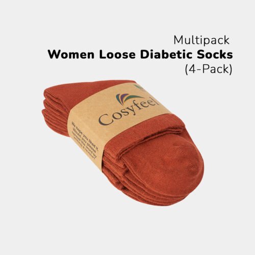 Cosyfeel® Women Loose Diabetic Ankle Socks 4-Pack Bamboo Material Seamless Toe - Picture 96 of 231