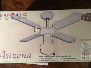 Arizona 91cm Ceiling Fan With Light New Boxed Ebay
