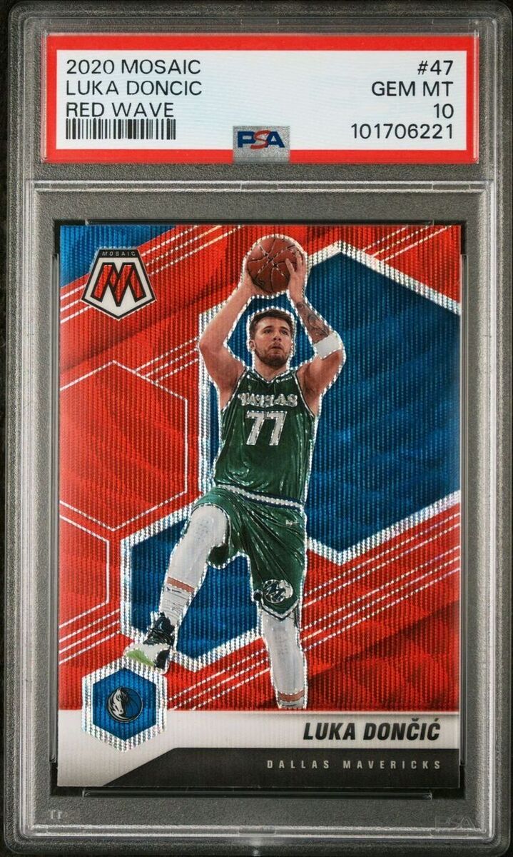 2020-21 Panini Mosaic Luka Doncic Red Wave Prizm SP PSA 10 2020-21 Panini Mosaic Luka Doncic Red Wave Prizm SP PSA 10