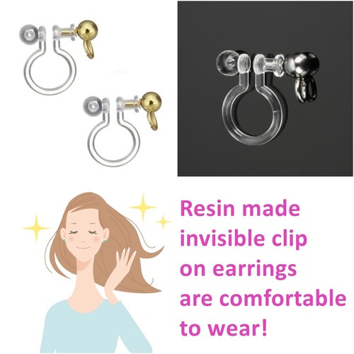 Dangle Silver Long Shiny Metallic Chain Invisible Clip On Earrings Non Pierced - Picture 10 of 11
