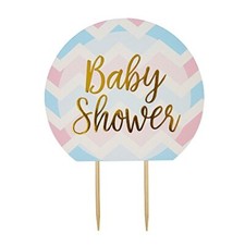 Pink and Blue Baby Shower Cake Topper