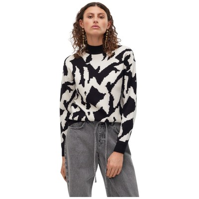 Vero Moda pullover maglione donna Gold New nero e bianco 10311357