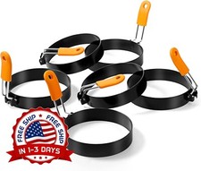 Juego combinado de anillos para panqueques y anillos para huevos 6 piezas US NEW
