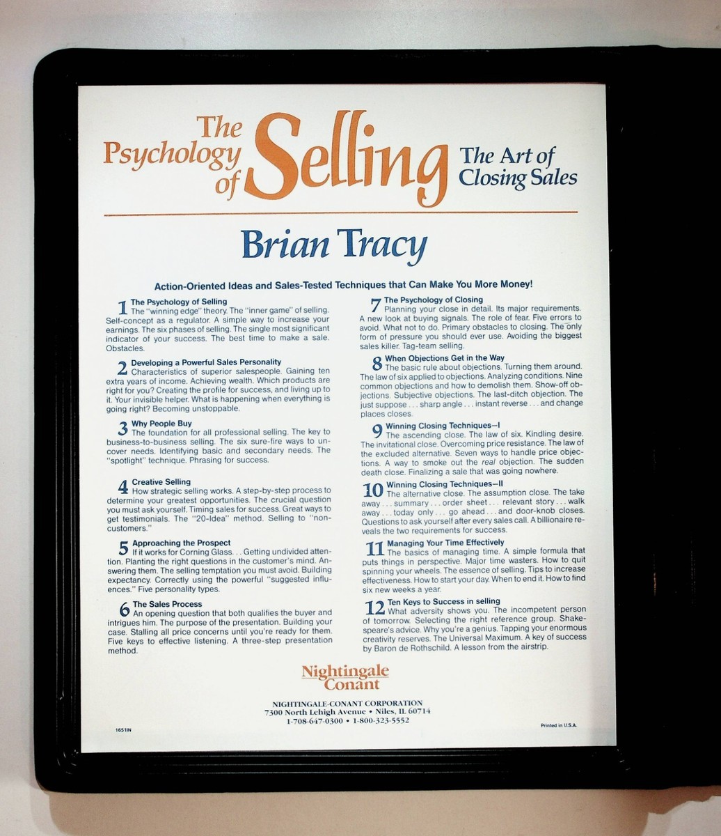 1985 Brian Tracy Psychology Of Selling Sales Training 6