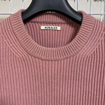 Auralee 20AW Wool Rib Knit Sweater 4 Smoke Pink New Condition 