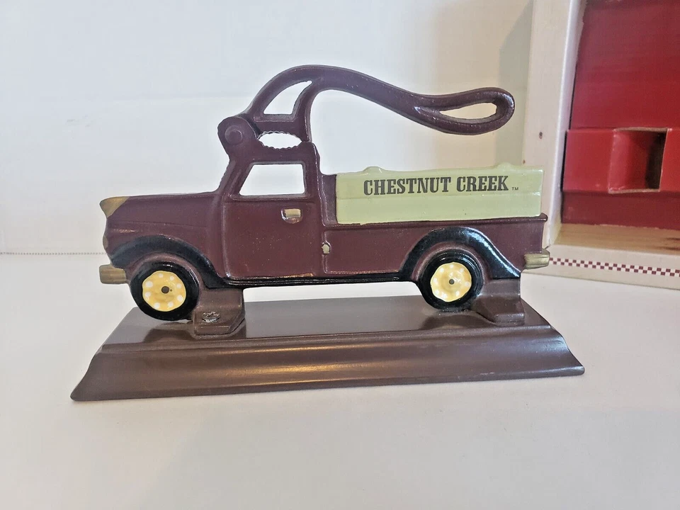 Nut Cracker Cast Iron Chestnut Creek Red Pickup Truck Harvest Time Vintage - Image 4 of 4