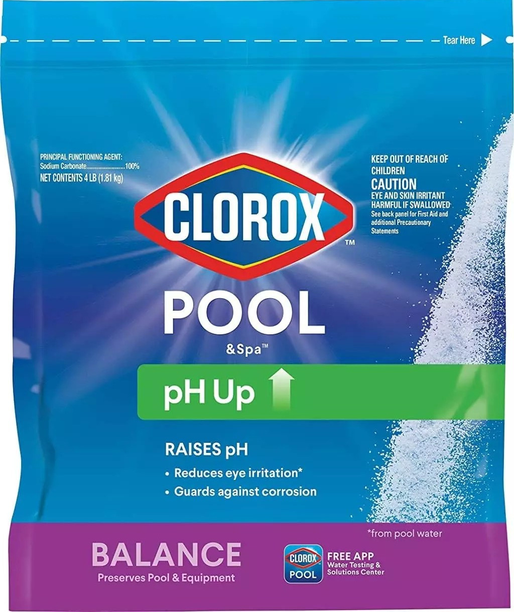 Clorox Pool & Spa pH Up - Protege contra la irritación de los ojos y la piel - 4 lb