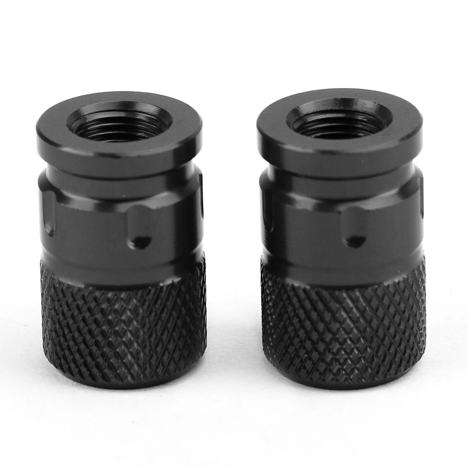 Pair CNC Black Anti-Thief Tire Valve Stem Caps For Car Truck Bike Motorcycle E6 - Image 2 of 4