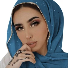 Chiffon Long Scarf Arab Muslim Women Head Wrap Shawls Islamic Headscarf Headband