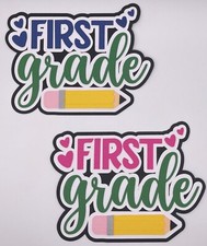 School - First Grade - Paper Piecing Scrapbook Embellishment Die Cuts