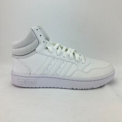Size 6.5 Womens adidas Hoops 3.0 Mid White Dash Grey Ladies Sneakers Shoes NEW