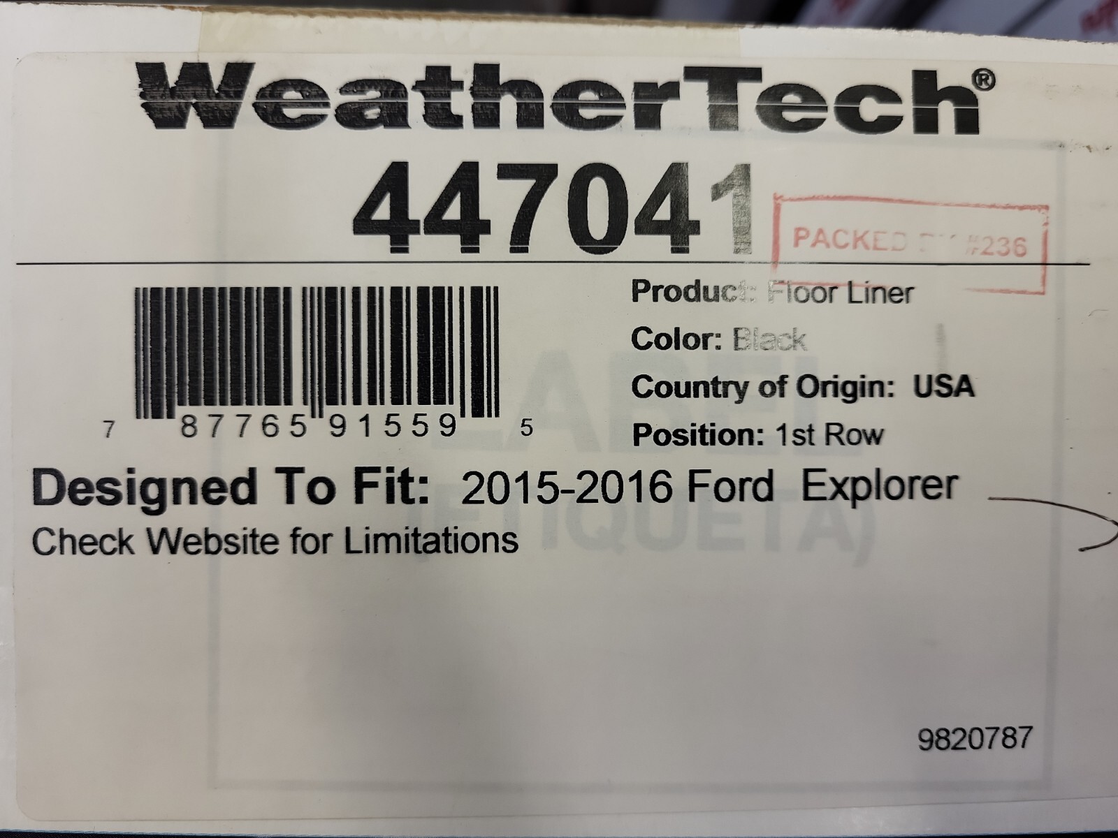 WeatherTech FloorLiner Mats for Ford Explorer 20152016 1st Row Black 447041 eBay