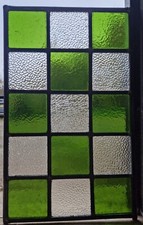 Stained Glass Panel - All Original Obscure Glass -  ( 504mm x 310mm )