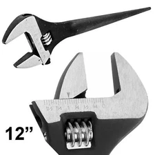 12" ADJUSTABLE TAPERED SPUD WRENCH HANDLES BLACK FINISH ALIGNING BOLTS 1-39/64"