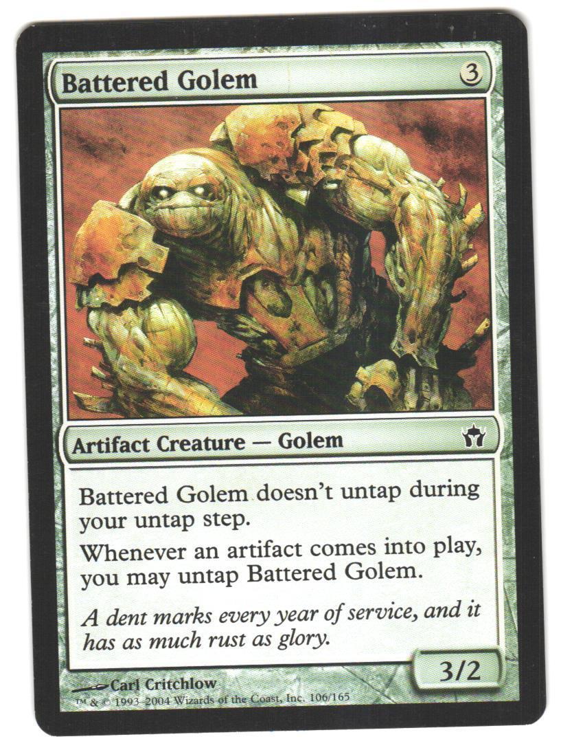 Magic_the_gathering Fifth Dawn Battered Golem #106 2004,MTG,LP Common
