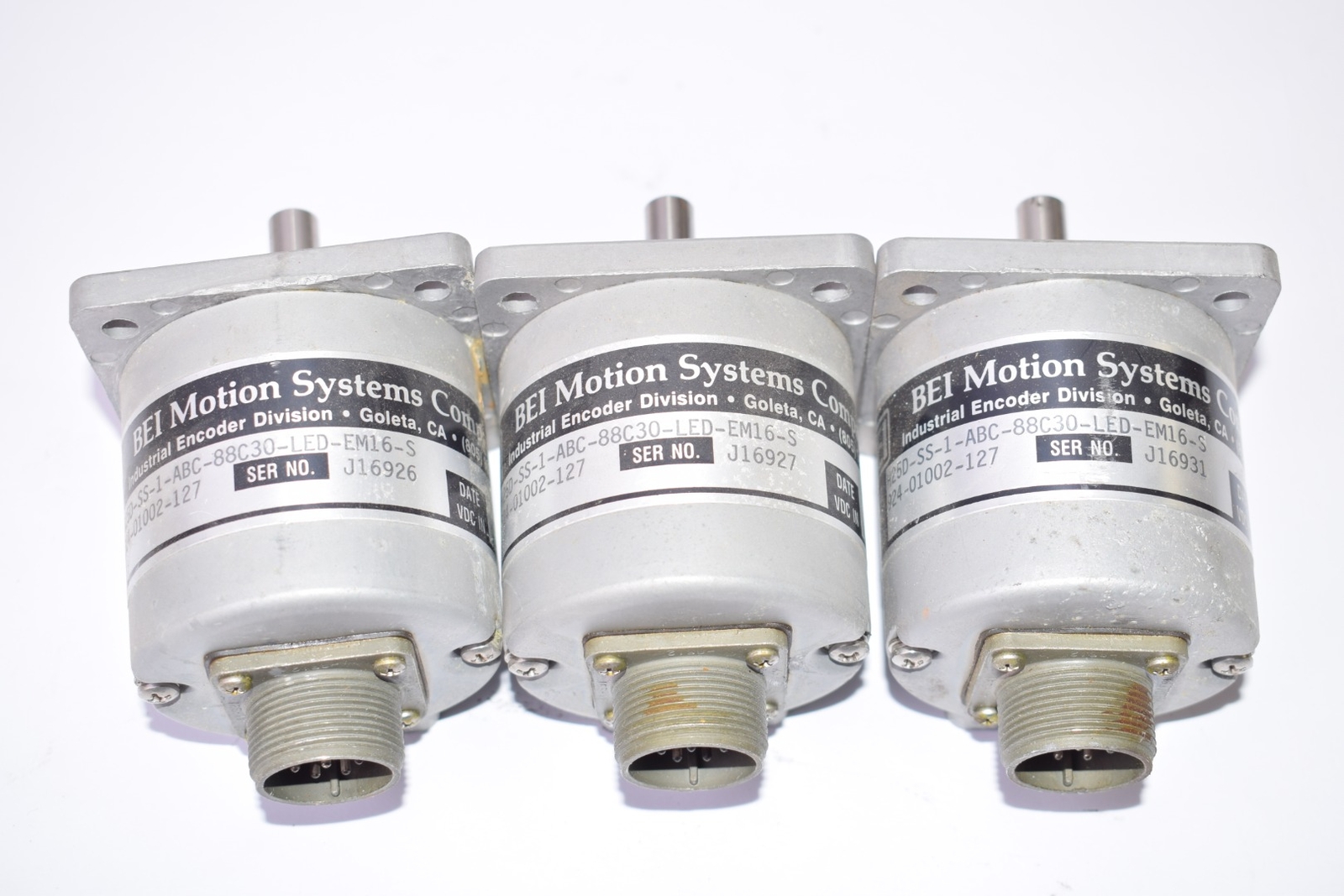 Lot of 3 BEI Motion Systems H25D-SS-1-ABC-88C30-LED-EM16-S Industrial ...