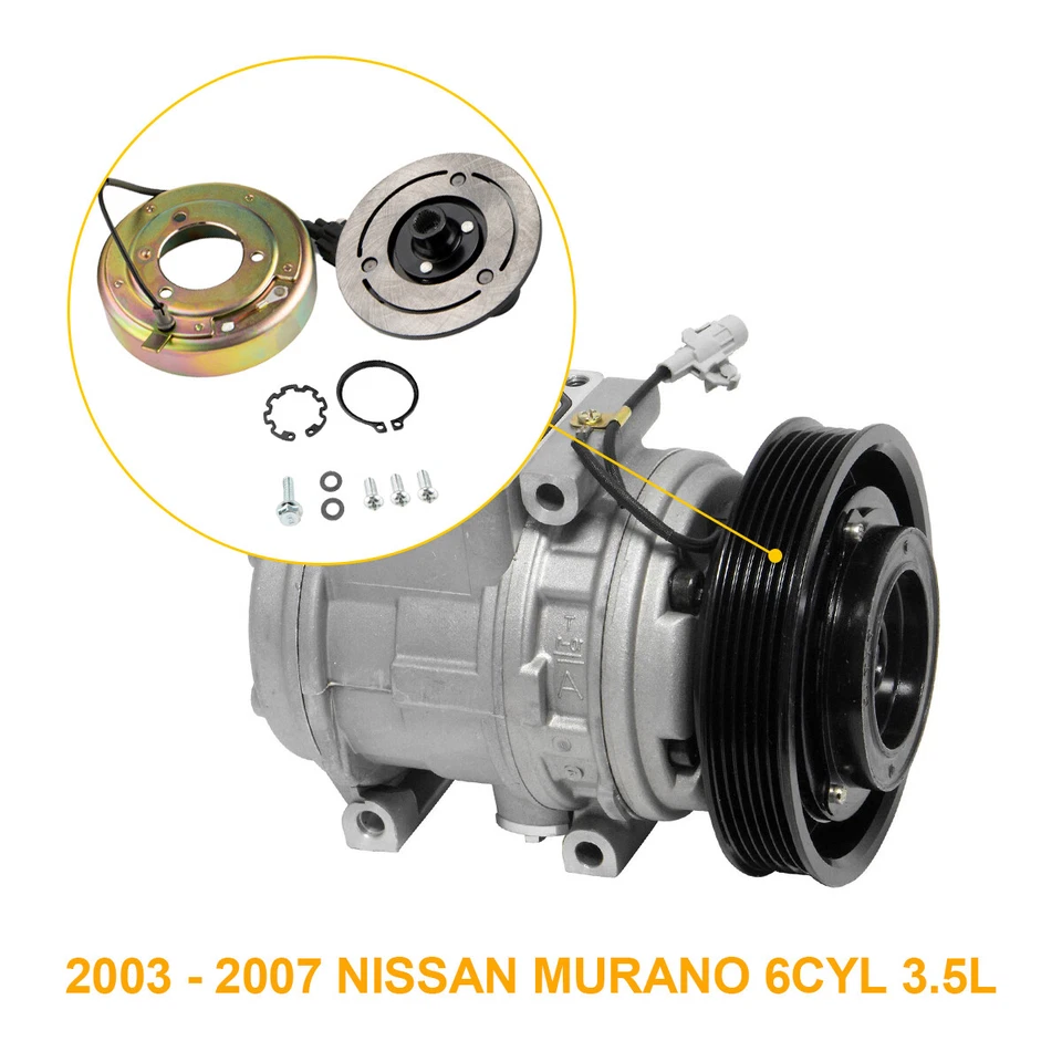 Kit de reparación de conjunto de embrague compresor aire acondicionado 3,5 L para Nissan Murano V6 2003-2007 Foto 2 de 4